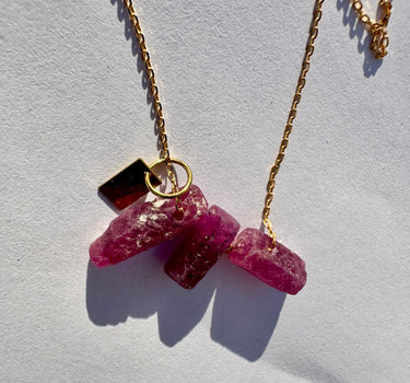 Raw Rubies Necklace