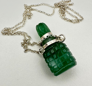 Antique carved jade perfume bottle