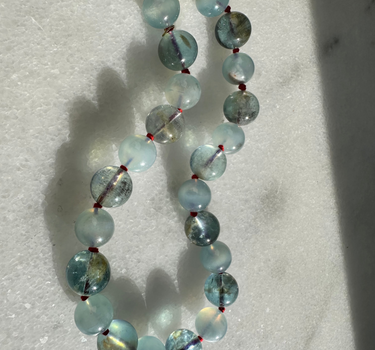 Devil Hematite Aquamarine Necklace