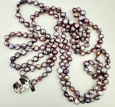 smoky mauve pearl & garden quartz necklace ( pearls undone # 2 )