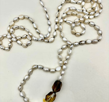 Pearls & smoky quartz necklace      (pearls undone # 3 )